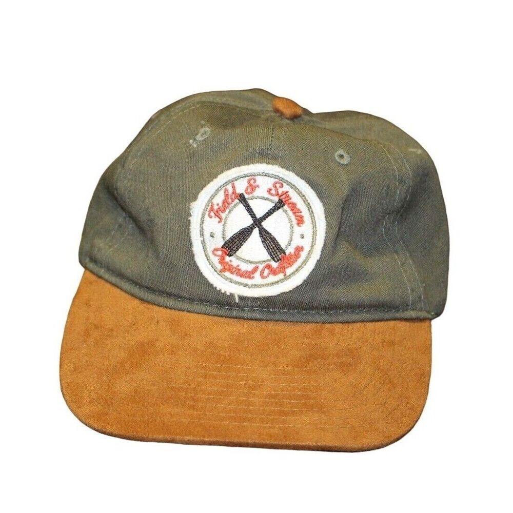 Field And Stream Original Outfitter Ball Cap Hat Patch Paddles Green Brown F&S